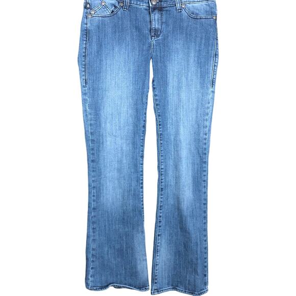 Rock & Republic Womens Jeans Blue Denim Kasandra Bootcut Embroidered Stretch 12 - Picture 1 of 12